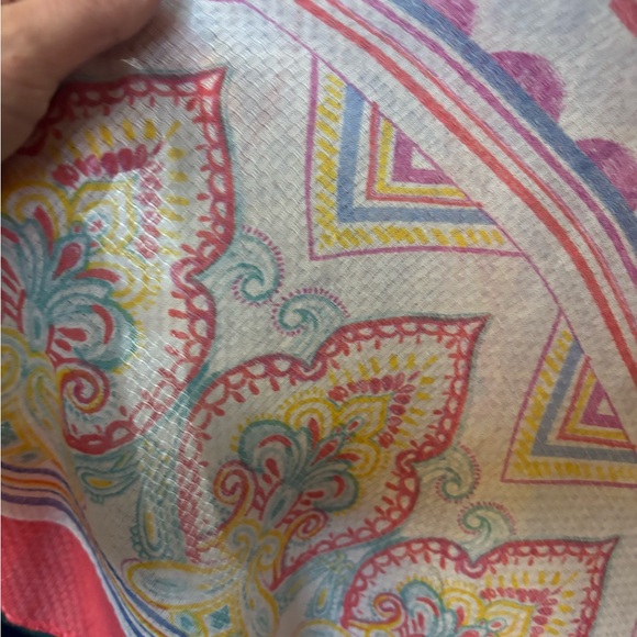 Lightweight Paisley Kimono Cardigan - Pink, Blue, White - Picture 4 of 7